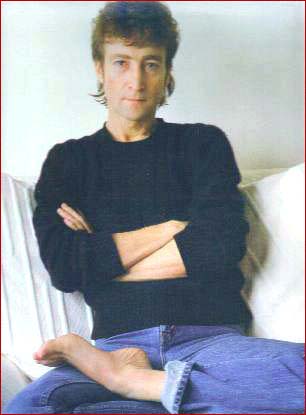 John Lennon in the lotus position.